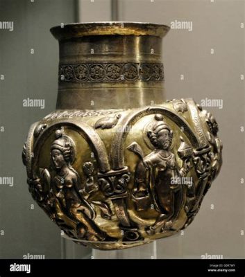 Sasanian Vase – A Symphony of Glazed Serenity and Intricate Floral Motifs!